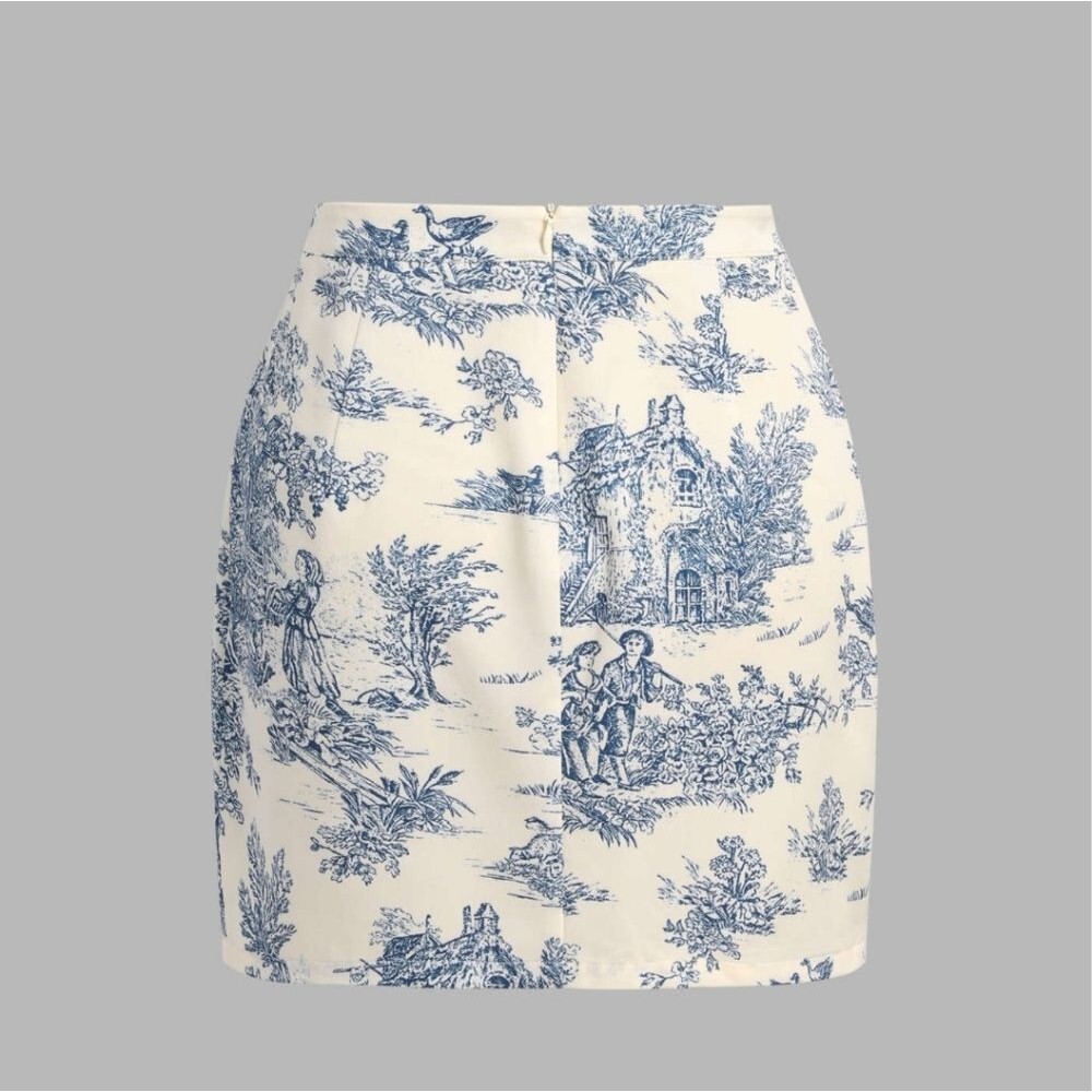 Cider Toile de Jouy Mini Skirt - Picture 4 of 7